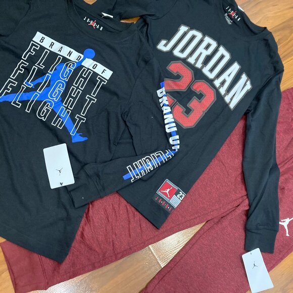 Nike Air Jordan Youth Boy Long Sleeve Shirt Pants Tracksuit 3pc Size M-10/12 NEW - Picture 5 of 5